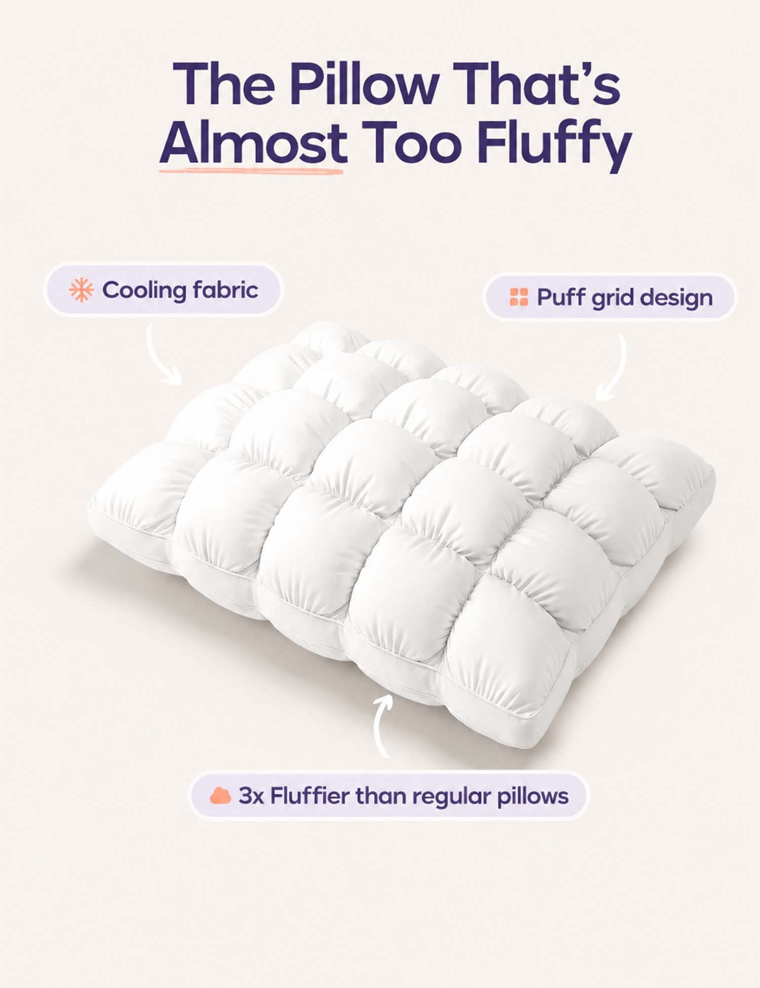 Puff Pillow – Dual-Sided Cooling Extra-Fluffy Pillow