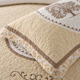 Heritage Tree Embroidered Quilted 3-Piece Bedding Set