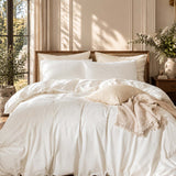 Solid Color Cotton 3-Piece Duvet Cover Bedding Set