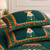 Folk Art Angel Christmas Tree Quilted 3-Piece Bedding Set