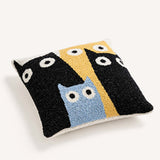 Whimsical Cat Knitted Pillow Cover