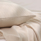 Textured Fringe Knitted Throw Blanket & Pillow Cover Set