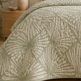 H.PAI Botanical Leaf Serenity Quilted 3-Piece Bedding Set