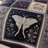 Luna Moth Quilted 3-Piece Bedding Set – Classic Americana Quilted Bedding With Matching Pillow Shams