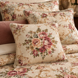 Vintage Botanical Rose Floral Quilted 3-Piece Bedding Set
