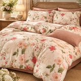 Vintage Floral Botanical Leaves 100% Cotton 3-Piece Duvet Cover Bedding Set