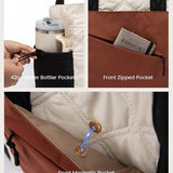 2Pcs Quilted Puffer Tote Bag