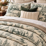 Winter Woodland Toile Quilted 3-Piece Bedding Set