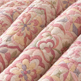 Pink Mediterranean Floral Tile Quilted 3-Piece Bedding Set