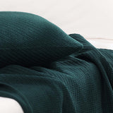 Textured Fringe Knitted Throw Blanket & Pillow Cover Set