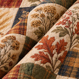 Autumn Harvest Plaid Patchwork Quilted 3-Piece Bedding Set