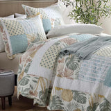 Botanical Garden Patchwork Quilted 3-Piece Bedding Set