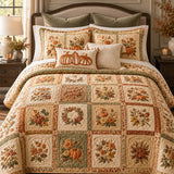 H.PAI Pumpkin Harvest Quilted 3-Piece Bedding Set