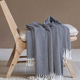 Classic Herringbone Cotton Throw Blanket