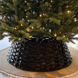 Woven Christmas Tree Collar, PVC Metal Frame Tree Skirt Ring