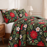 Christmas Star Patchwork Quilted 3-Piece Bedding Set