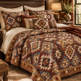 Southwestern Geometric Patchwork Quilted 3-Piece Bedding Set