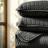 3-Piece Herringbone Quilted Coverlet Set