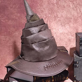 Vintage Brown Leather Style Handcrafted Witch Hat
