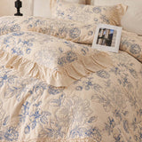Blue Botanical Garden Quilted 3-Piece Bedding Set