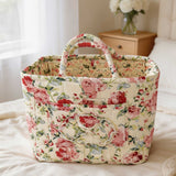 Quilted Floral Storage Carry Duffle Bag