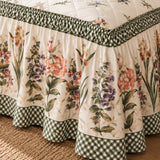 Vintage Floral 100% Cotton Quilted Bed Skirt Set