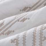 Ivory Nomad Geometric Quilted 3-Piece Bedding Set