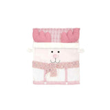Pink Christmas Chair Back Covers, Reindeer Santa Snowman Xmas Dining Chair Slipcovers