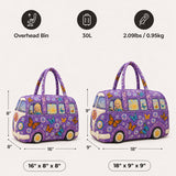 Retro Country Music Butterfly Van Quilted Duffle Bag