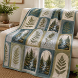 Pacific Northwest Forest Quilted Blanket