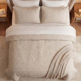 Solid Color Quilted 3‑Piece Bedding Set