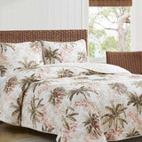 Serenity Palms Quilted 3-Piece Bedding Set