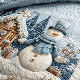 Silent Snow Eve 3‑Piece Quilted Bedding Set