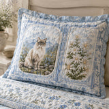 H.PAI Alpine Mountain Cat Quilted 3-Piece Bedding Set