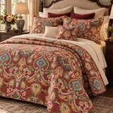 Vintage Floral Boho Quilted 3-Piece Bedding Set