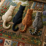 H.PAI Woodland Cat Garden Quilted 3-Piece Bedding Set