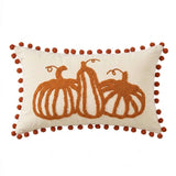 Three Pumpkin Tufted Lumbar Pillow Cover