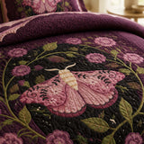 Pink Moth Gothic Garden Quilted 3-Piece Bedding Set