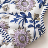Pink Vine And Orange Flower - Reversible Vintage Patchwork Quilted Vest Tie-Front Waistcoat