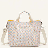 Quilted Floral Diaper Tote Bag