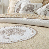 Heritage Tree Embroidered Quilted 3-Piece Bedding Set