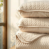 3-Piece Herringbone Quilted Coverlet Set
