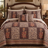 Vintage Folk Floral Paisley Quilted 3-Piece Bedding Set