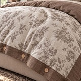 Vintage Botanical Floral Linen Cotton 4-Piece Duvet Cover Set