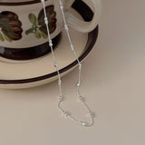 Sterling silver simple Italian square bead necklace
