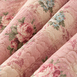 Vintage Rose Floral Quilted 3-Piece Bedding Set