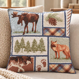 Moose & Fox Woodland Plaid Quilted Pillow Cover