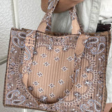 Vintage Bandana Paisley Quilted Tote Bag