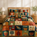 Garden Harvest Patchwork Quilted 3-Piece Bedding Set