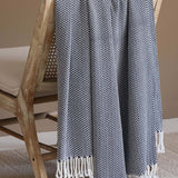 Classic Herringbone Cotton Throw Blanket